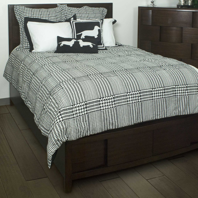Houndstooth Cotton Plaid Comforter Set, King