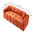 3-Seater Sofa with 2 Pillows (Orange)