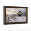 Art mural sur toile rustique avec grange rouge dans un champ d'hiver enneigé-1449111574