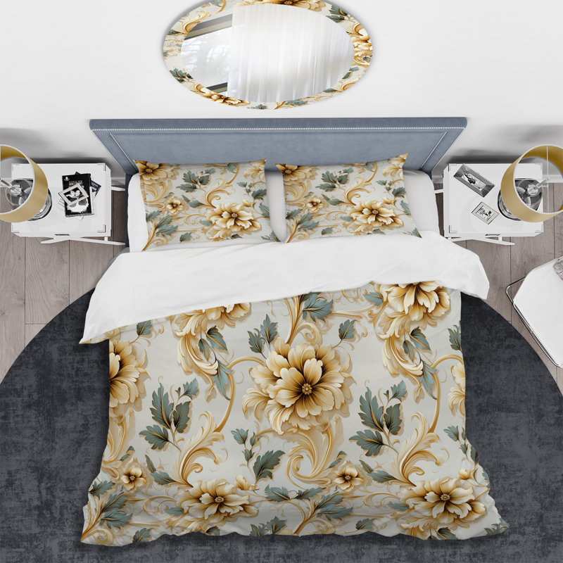 Literie rétro à motif victorien II, Housse de couette pour très grand lit et 2 très
