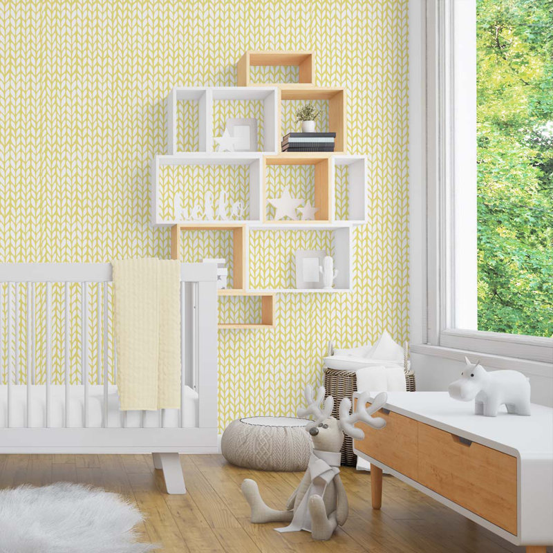 Rouleau de papier peint auto-adhésif Kids Clouds L 10,5 pi x l 24 po, Jaune