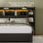 Bed Frame With 4 Storage Drawers, Built-In LED Lights & USB Charging Station, Side Bookshelf Storage-1660902824-1660902830
