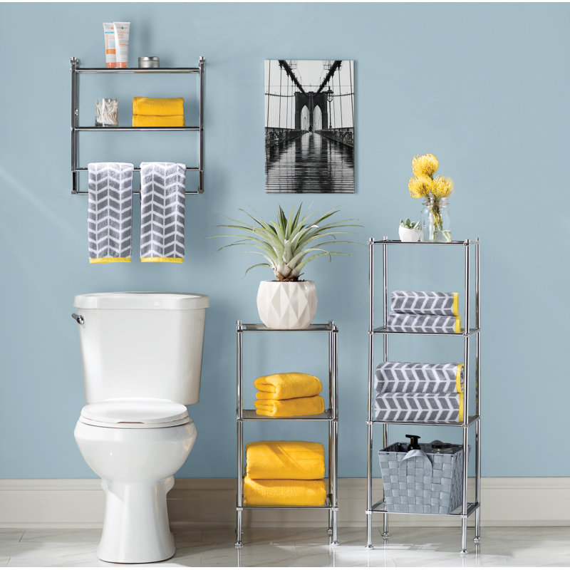 Tulane 2 Piece Metal Tiered Shelf with Towel Bar