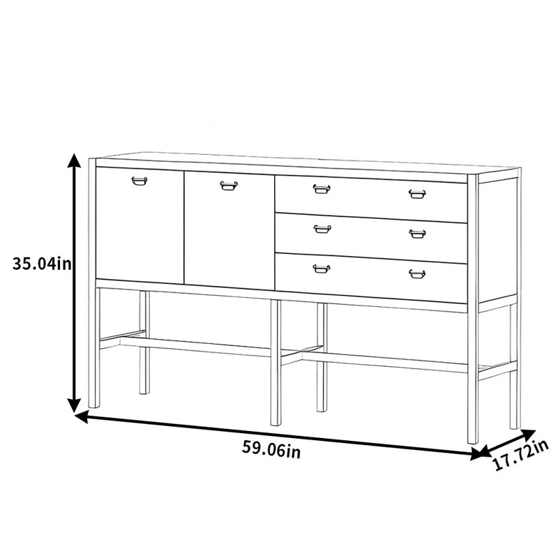 Laussat, Noyer, H 35,04 po x l 59,06 po x P 17,72 po
