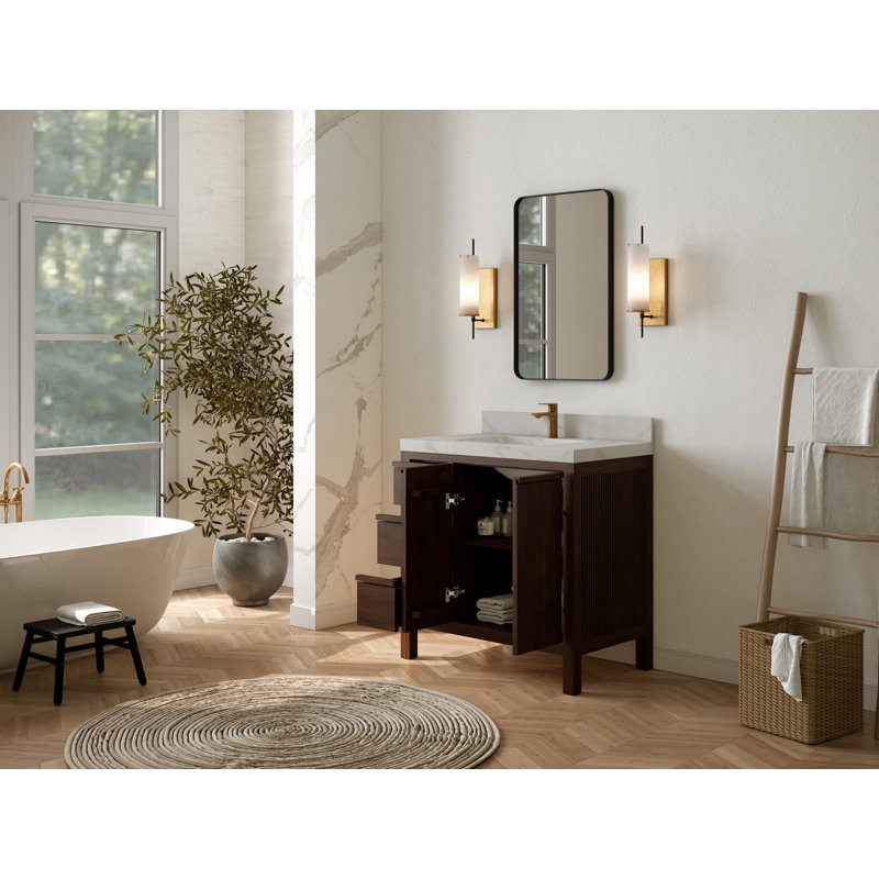 36'' Single Bathroom Vanity with Marble Top
