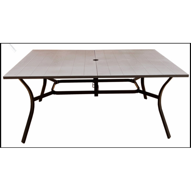 Bureau de style industriel avec trou pour parasol, 37 po