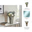 Vase décoratif en verre évasé avec rebord ondulé pour la décoration de table - Grand vase à fleurs pour bureau, présentation de table ou salon-514461670-514461671