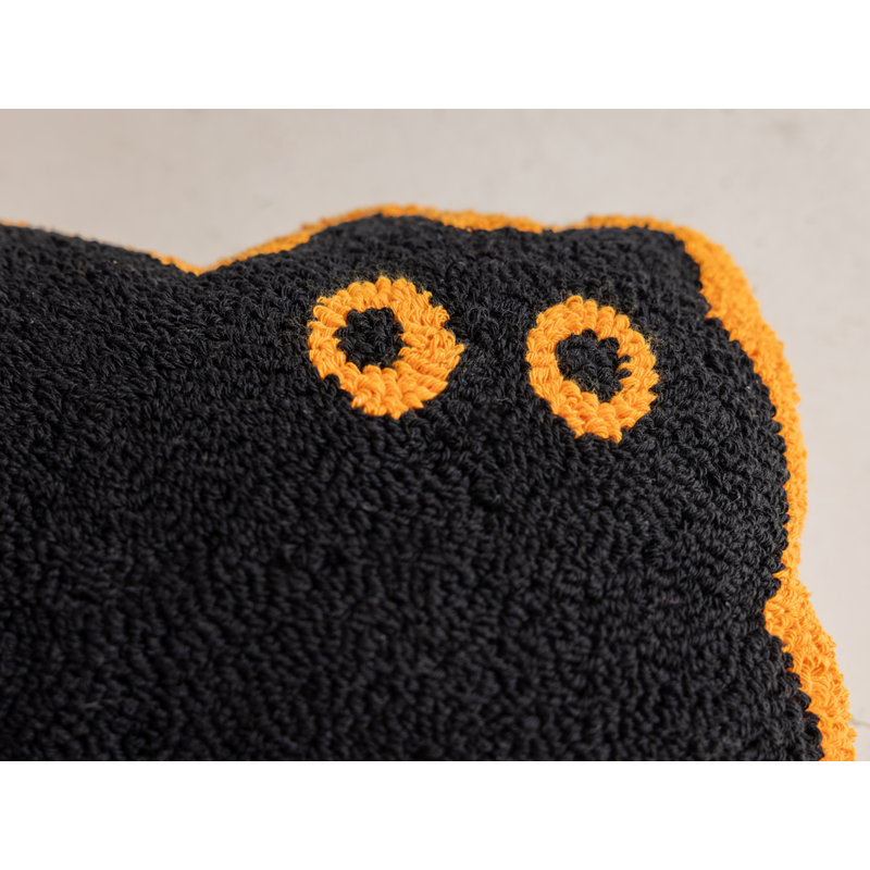 Coussin Jeorge, Noir / orange