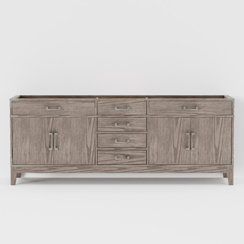 Meuble-lavabo double l 84 po x P 22 po Laurel, Chêne gris