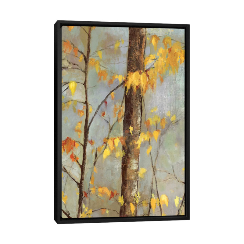 « golden branches ii », impression sur toile, H 26 po x l 18 po x P 1,5 po, Toile avec cadre noir, Pas de tapis