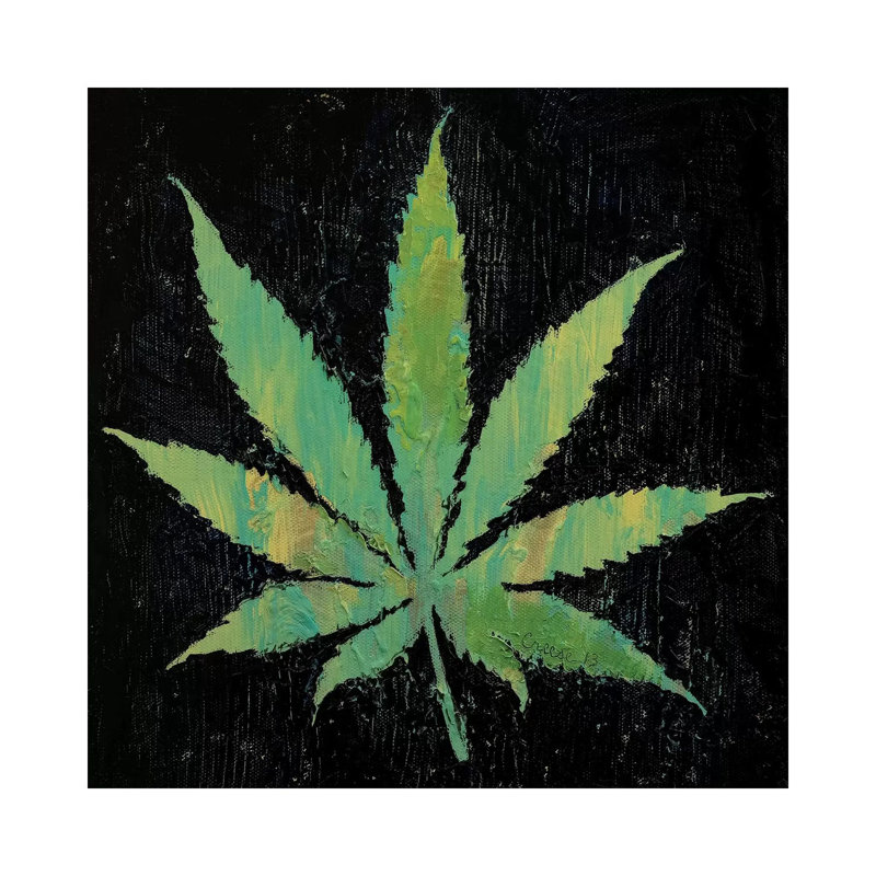 Pot Leaf 1 Piece Wrapped Canvas Wall Art, 66.04 cm H x 66.04 cm W x 1.91 cm D