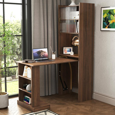 Folding Desk with Storage by Latitude Run