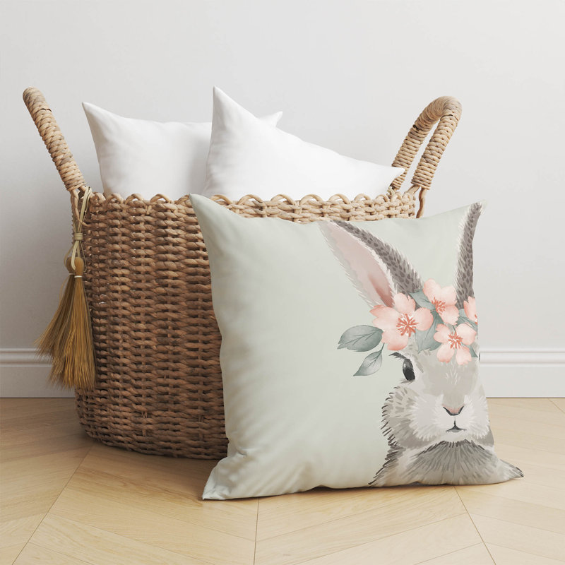 Bunny Sage Pillow, 16" H x 16" W
