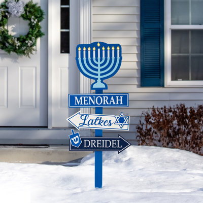 Piquet de jardin Menorah en bois