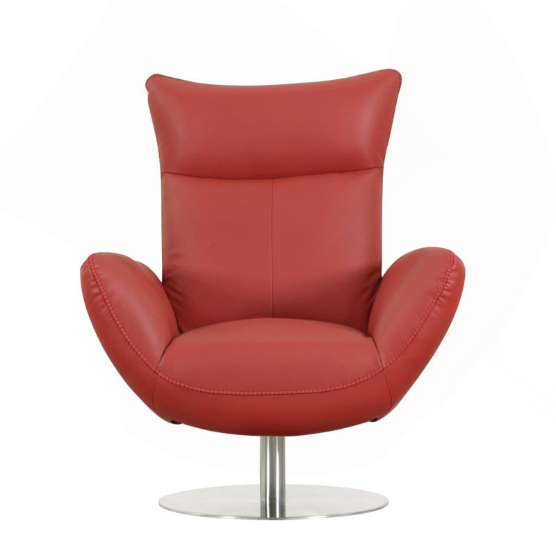 Chaise rembourrée en cuir véritable moderne