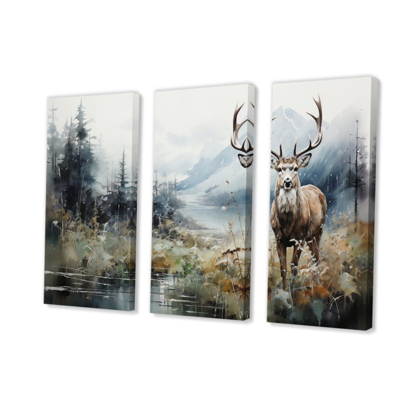 Alaska Frozen Silence sur toile, reproduction de 3 pièces, H 28 po x l 36 po x P 1 po