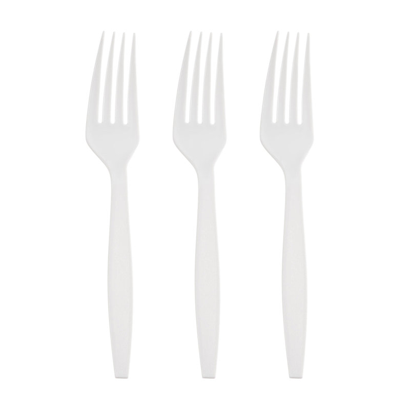 White Plastic Disposable Forks