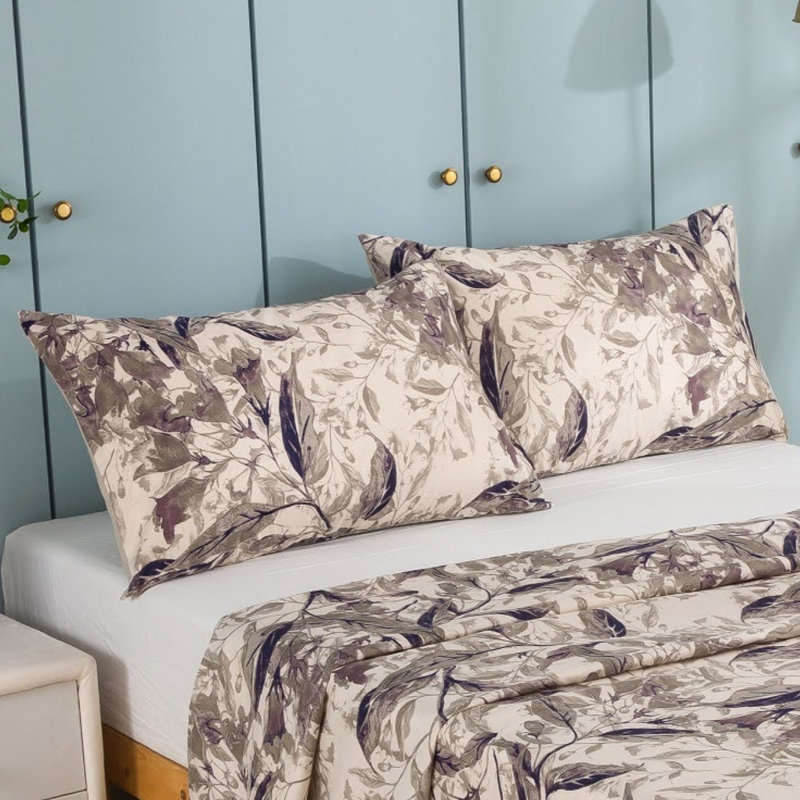 Polyester Sateen Floral Flat Sheet, King