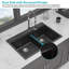Évier de cuisine en quartz - Évier de cuisine encastré en granite à double cuve (60/40) 33 po x 22 po-118942020