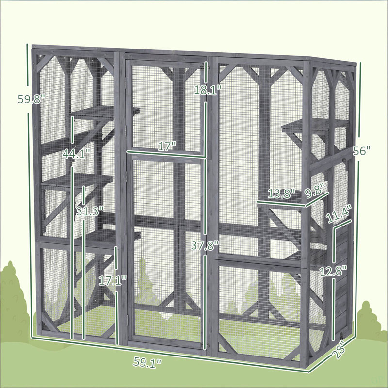 Enclos pour animaux de compagnie, grand lit en bois