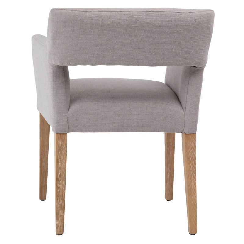 Joseph Grey Linen Narrow Track Arm Dining Chair With Cut Out