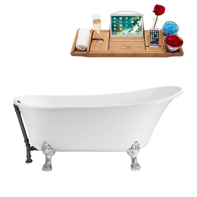 66.9'' x 31.5'' Soaking Acrylic Bathtub