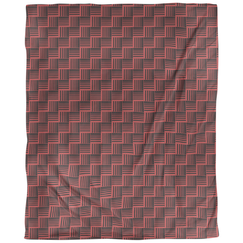 Tissu basketweave, Coton peigné de base, L 56 po x l 36 po, Rouge
