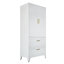 71? White Metal Wardrobe Cabinet With Drawers-1109683177