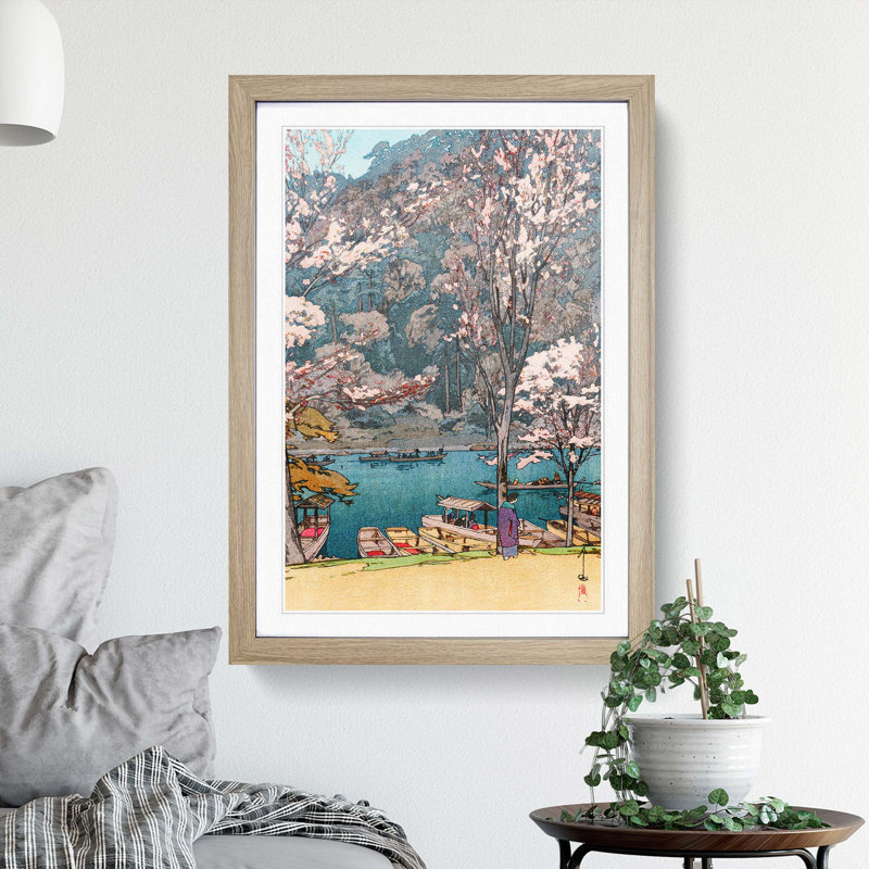 Arashiyama by Hiroshi Yoshida - Single Picture Frame Painting, 33cm H x 24cm W x 2cm D, Oak Framed