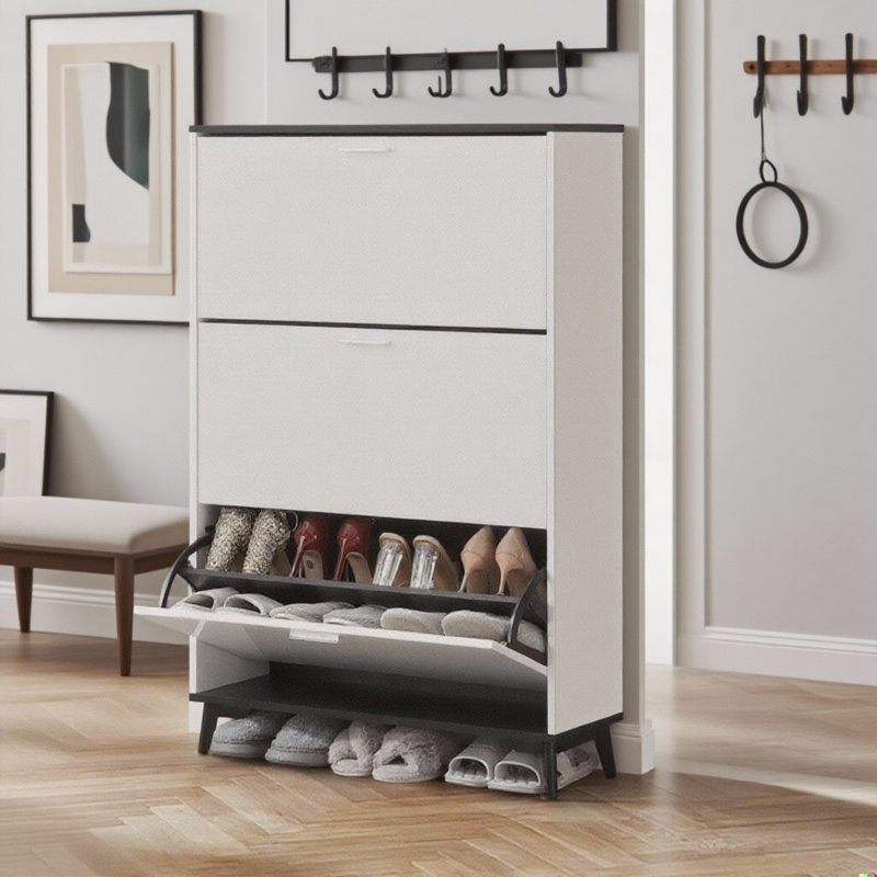 47 in Tall Freestanding Shoes Organizer with Legs for Entryway, Hallway, Closet