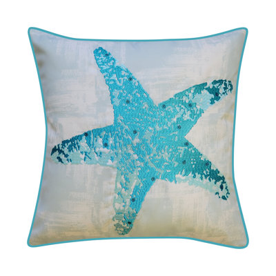 Embroidered Outdoor Reversible Throw Pillow