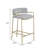 Grey And Gold Low Back Upholstered Stool