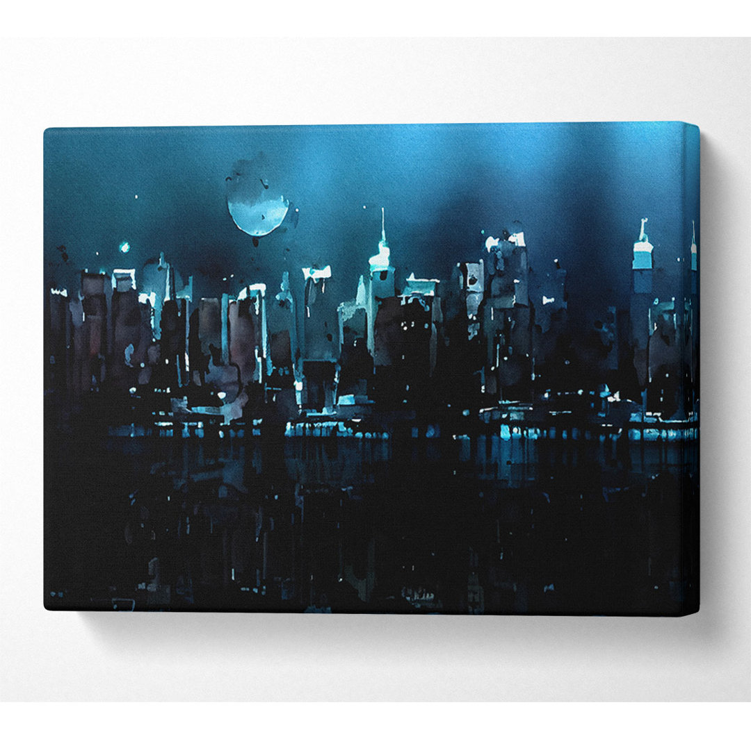 New York City Blue Moon Nights - Kunstdrucke auf Leinwand