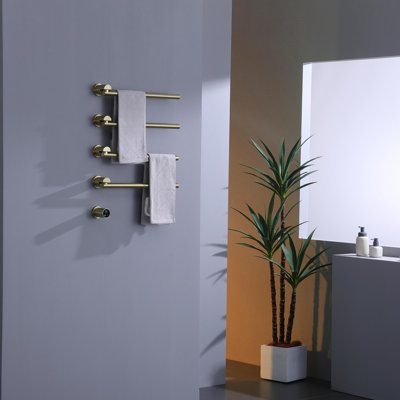  Porte-serviettes électrique rotatif à température constante pour salle de bain 180 ° Bathroom