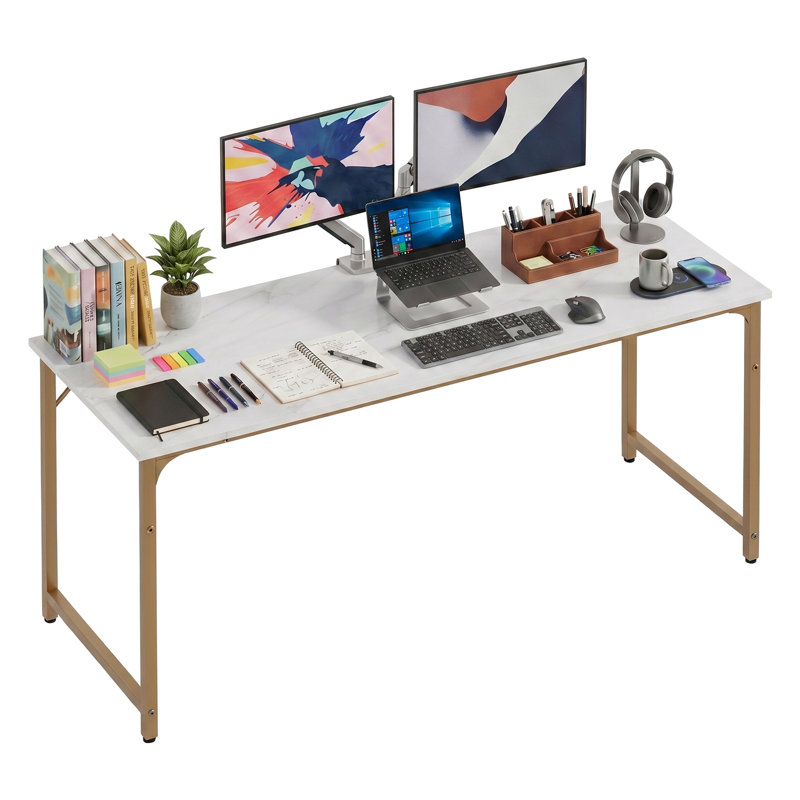 Computer Desk Simple Style Office Computer Desk 63 Inch Home Office Desk Gaming Writing Study Work Table For Small Spaces Home Office
