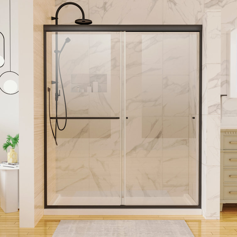 60'' - W x 70'' H Bypass Door Shower Door with Clear Glass And Handle