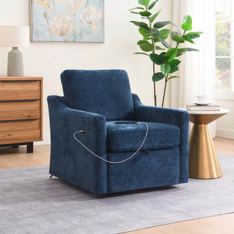 Fauteuil demi-tonneau en chenille, Marine