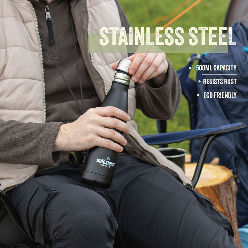 Milestone 500ml Double Wall Insulated Stainless Steel Traveller