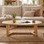 Table basse ovale 46 po avec plateau épaissi et structure en bois d'hévéa massif naturel-129225818