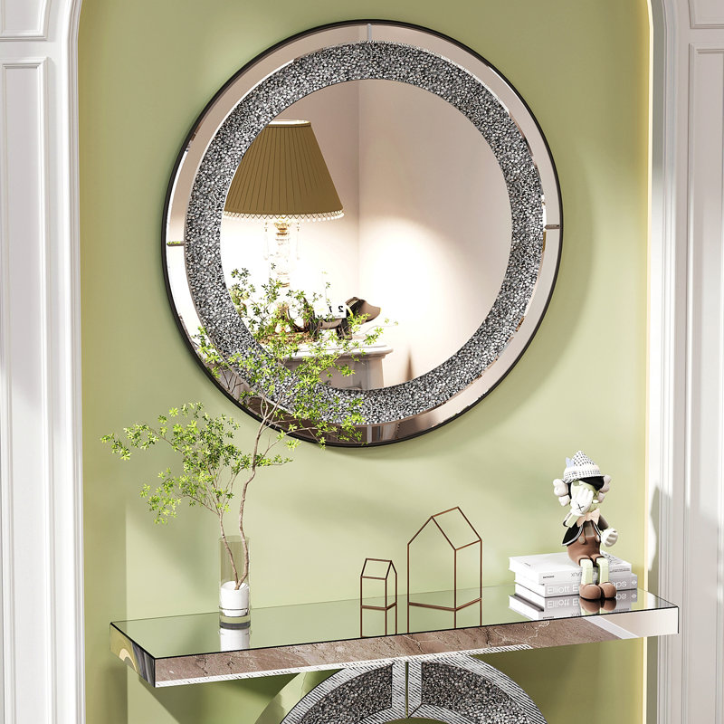 Miroir rond en cristal 33,46 "(85Cm)