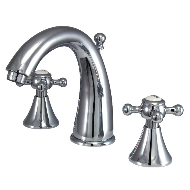 Widespread Bathroom Faucet with Drain Assembly, Polished Chrome