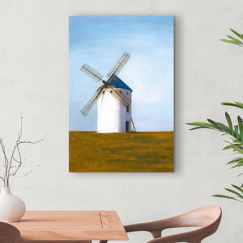 Big Windmill - Rustic Canvas Landscape for Home Decor