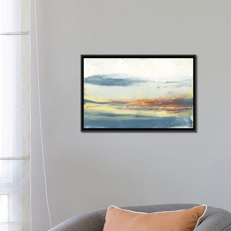 «Bronze Horizon II», reproduction sur toile, H 18 po x l 26 po x P 1,5 po, Toile avec cadre noir, Pas de tapis