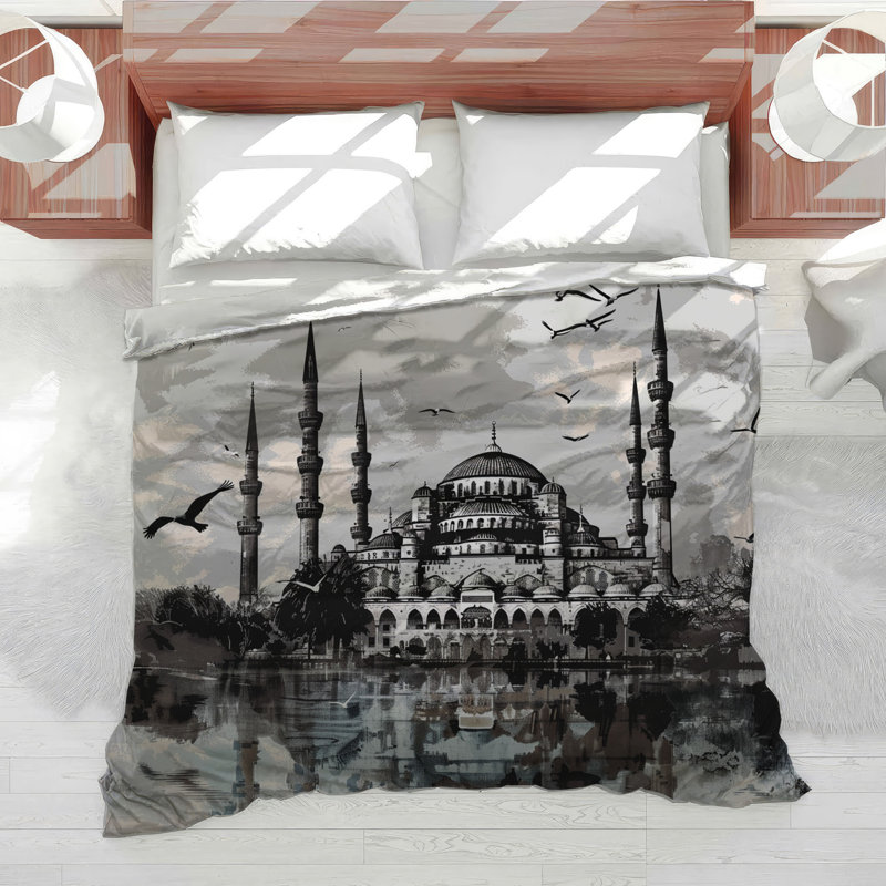 Mosque Bedding Architecture Comforter Mediterranean, Twin Comforter