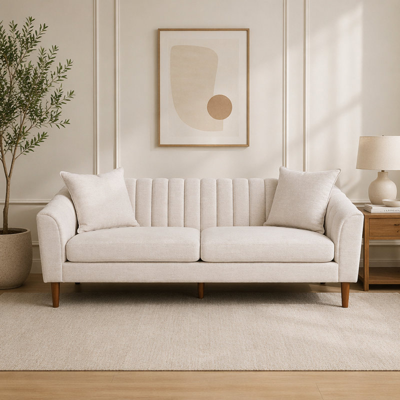 Canapé 3 places en tissu, Tissu beige