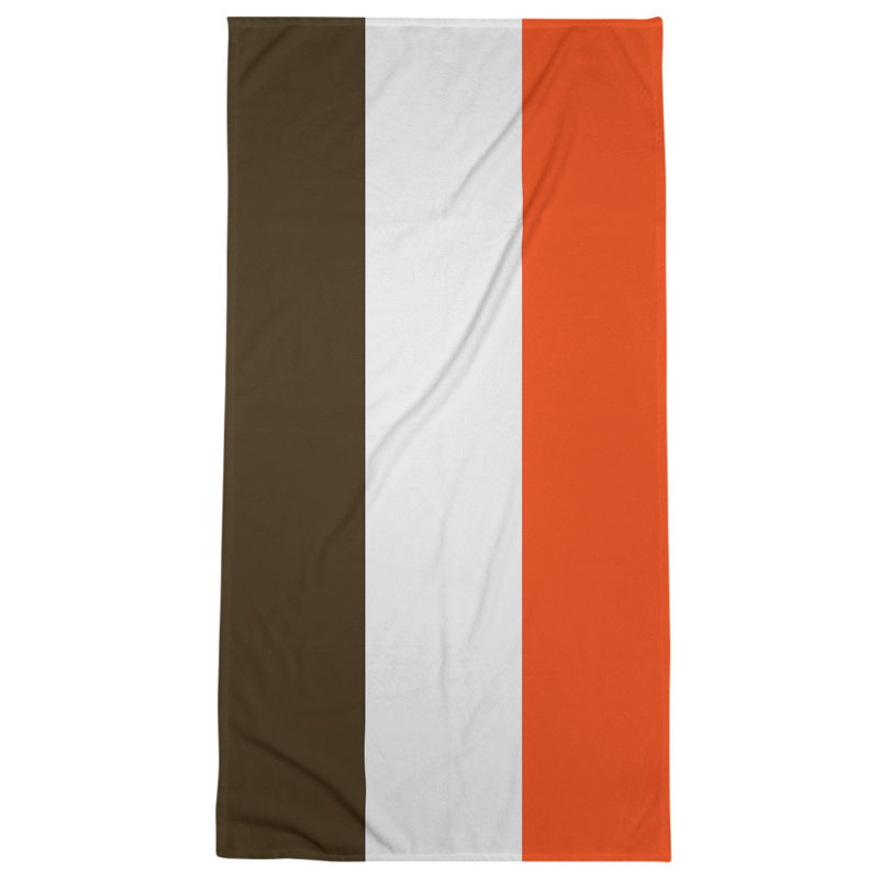 Bath Towel, Brown/White/Light Orange