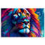 Colorful Neon Lion - No Frame Print on Canvas-951330445