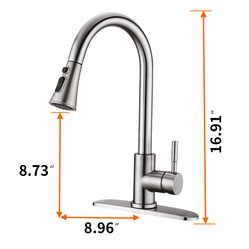 SOUEEUM Pull Down Kitchen Faucet, Brushed Nickel