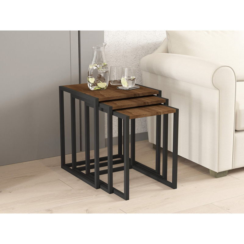 Table gigogne Laural (3 pièces), Marron foncé