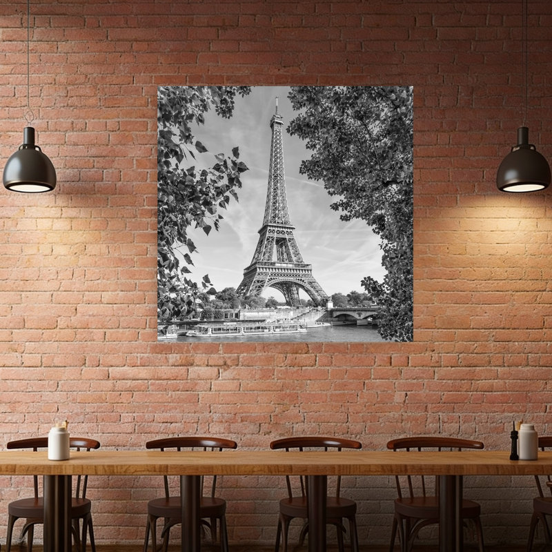 «Classic Eiffel Tower View», architecture contemporaine contemporaine, art mural, H 48 po x l 48 po